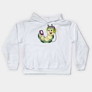 Caterpillar Headphone Music Kids Hoodie